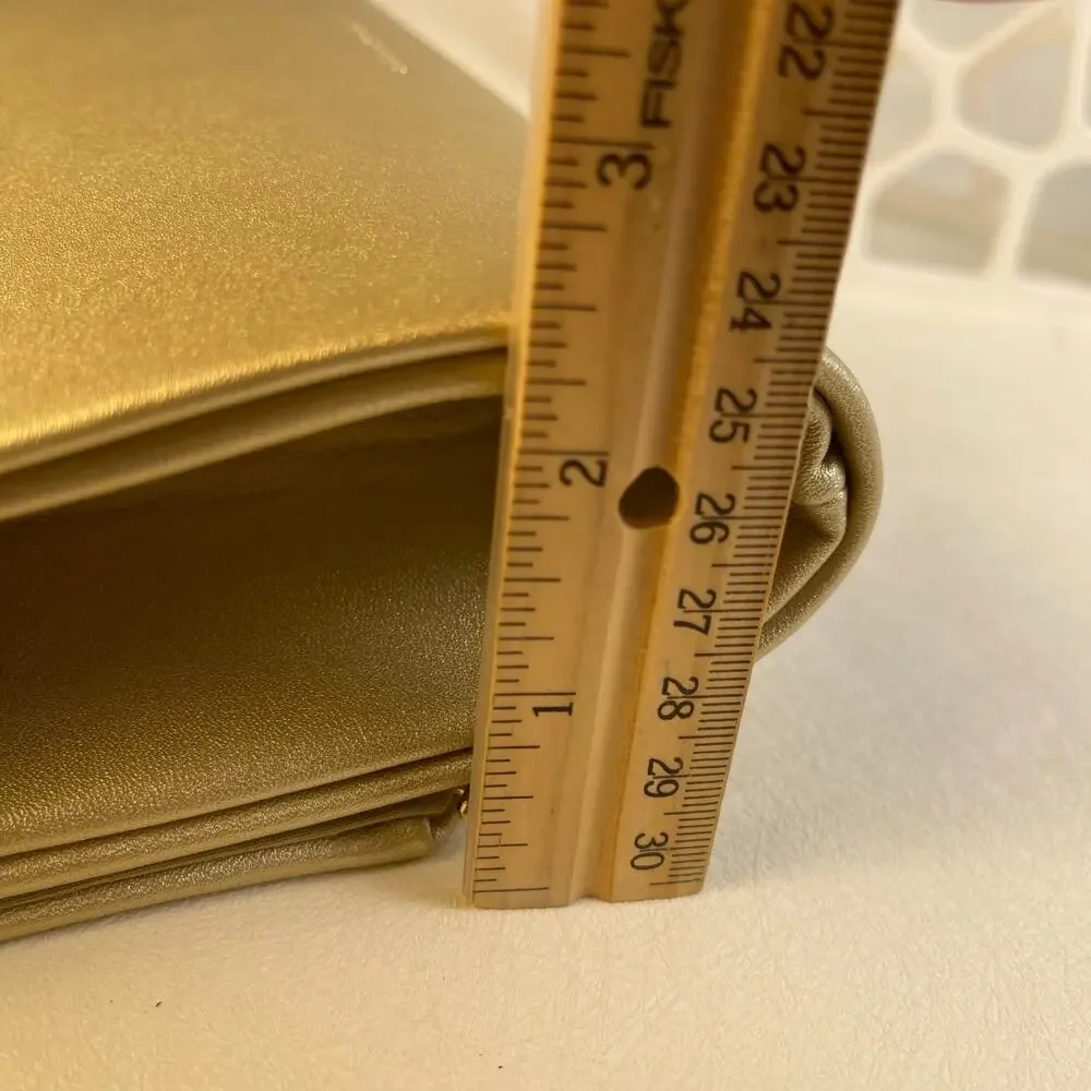 CXL Christian Lacroix Madison Smooth Clutch Gold Detachable Chain